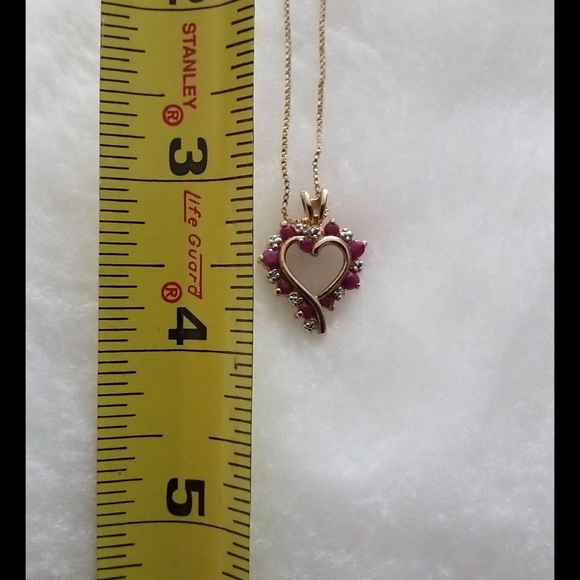 Genuine Ruby (Tested) Heart Pendant w/Chain - Picture 11 of 11